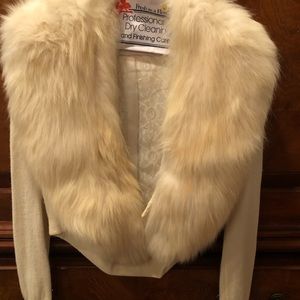 Cream sweater with snap on and off